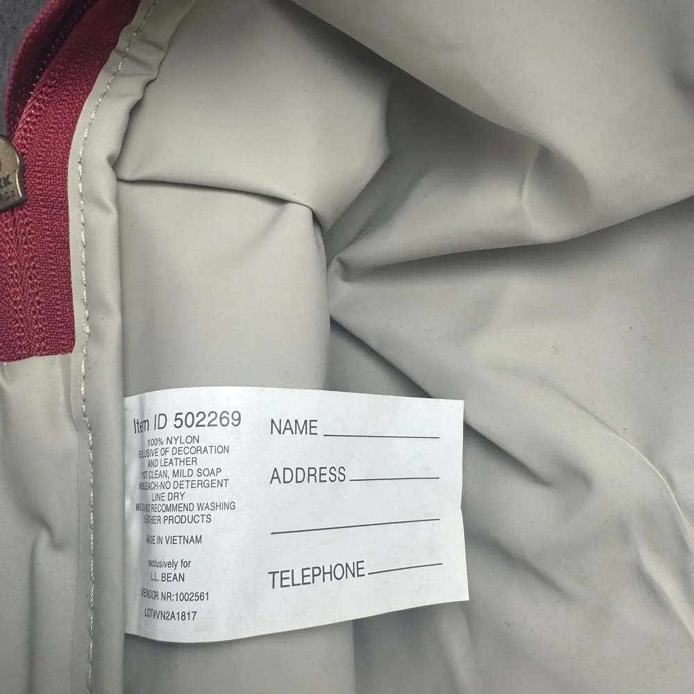 LL Bean Continental Rucksack Red Canvas LUNCHPACK LUNCH Bag Travel Daypack